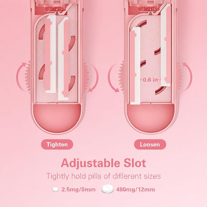 DEPAD Pill Cutter Splitter for Small and Tiny Pills, Pill Splitter for Cutting Multiple Pills with Adjustable Bars & Hidden Blade, Safely Cuts Small or Large Tablets for Seniors & Pets