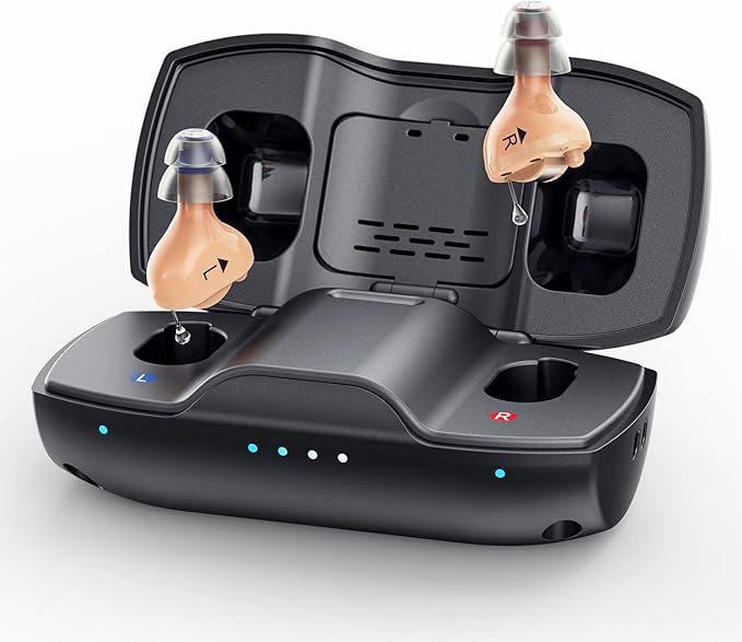iBstone Nova Hearing Aids for Seniors Adults – Superior Sound Quality, Smart Noise Cancelling, No Feedback, Auto On/Off, Rechargeable, with Dryer Department & Anti-Lost Lanyard, Over-The-Counter