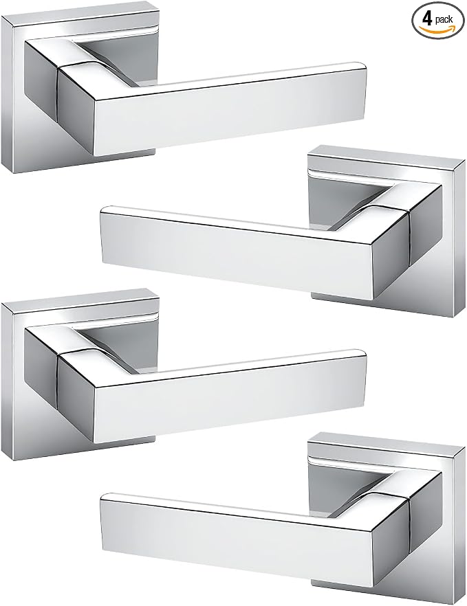 KNOBWELL 4 Pack Dummy Door Knob Closet Door Handle Inside Fake Doorknob, Reversible for Left and Right(One Side Use)