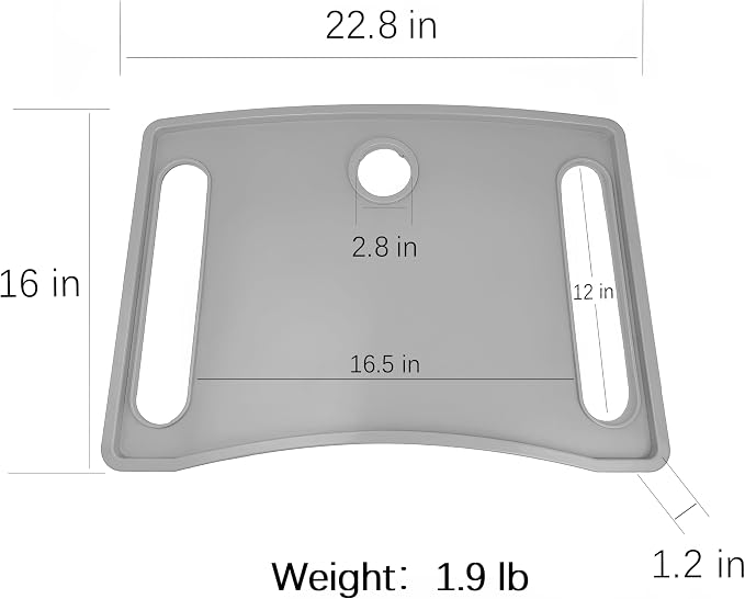 Walker Tray with Cup Holder, Molded Plastic Food Tray, Fits Most Folding Walkers