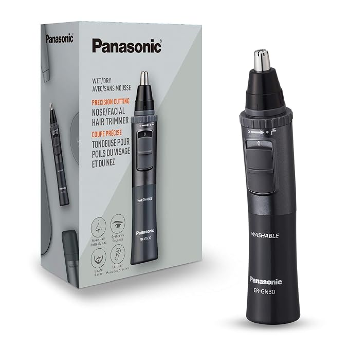 Panasonic Men’s Ear and Nose Hair Trimmer,Wet Dry Hypoallergenic Dual Edge Blade - ER-GN30-H,(Pack of 5)