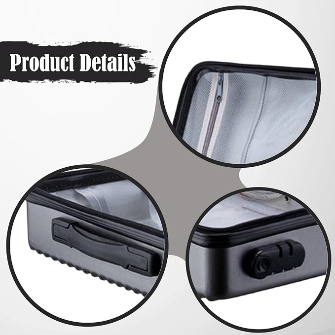 Fireproof Document Box Secure Storage Waterproof Briefcase files Organizer Bag Hard Container Case for Contracts Outdoor, Gray