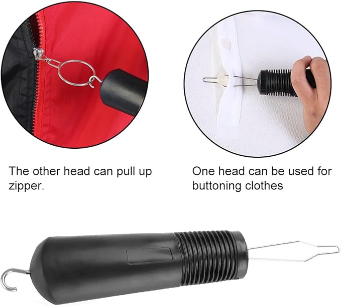 Button Hook with Zipper Pull Helper,Clothes Zipper Helper,Button Puller Aid, Aid Zipper Pull Auxiliary Tool for Arthritis & Joint Pain Patients