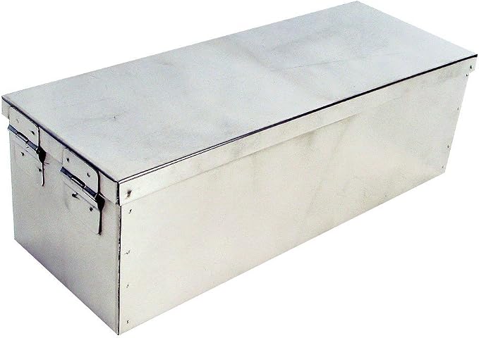 Lock Box with Folding Handle - Durable Metal Storage Chest with Stackable Design to Secure Valuables, Cash, Jewelry, and Weapons by Stalwart (Silver)