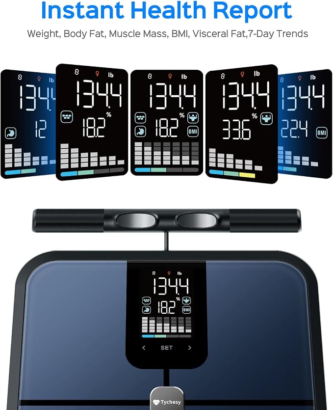 Smart Scale for Body Weight, 8-Electrode Body Composition Scale for Weight Loss — BMI, Muscle Mass, Body Fat, 24 User Profiles, FSA&HSA Eligible, DEXA-Comparable at Home
