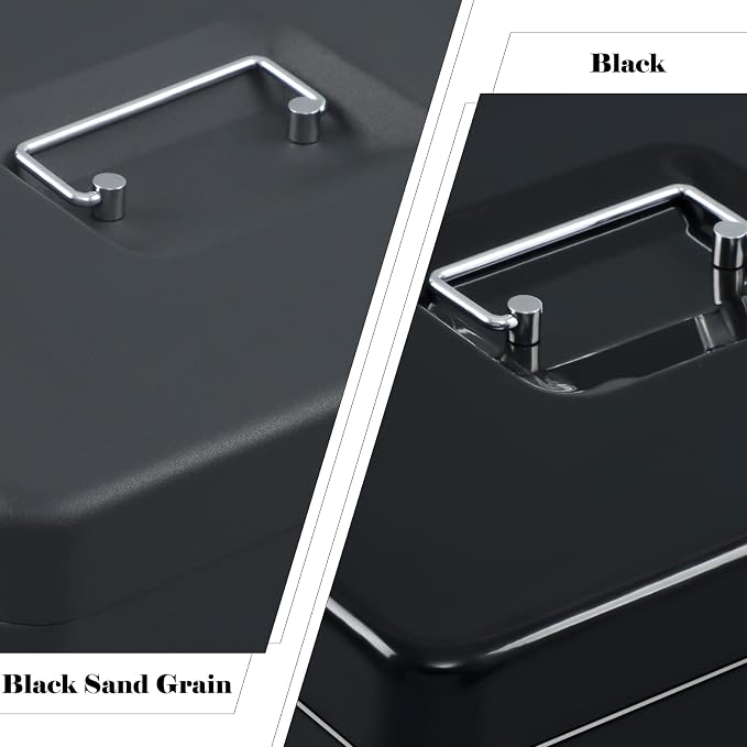 xydled Cash Box with Money Tray and Combination Lock,Tiered, Cantilever Design,4 Bill / 5 Coin Slots,11.8" x 9.5" x 3.5",Black