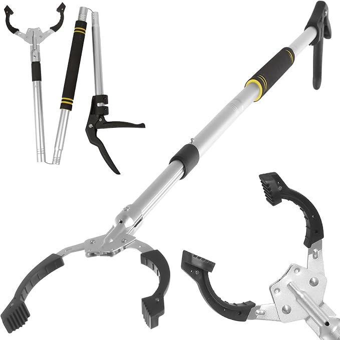 Grabber Reach-er Tool Heavy Duty Aluminum Alloy, Pick Stick Grabber 53 Inch, Folding Reaching Stick for High Shelves, Litter Pickup, and Elderly Daily Use (53inch)