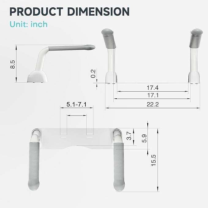 Toilet Safety Rails for Seniors - Easy Installation & Sturdy Grab Bars to Help Stand - Flip-Up & 480 LBS Handicap Toilet Safety Frame - Seat Handles with Arms for Elderly Assist Devices