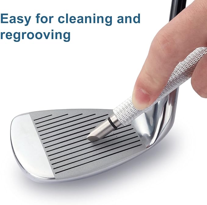 Bulex Golf Club Groove Sharpener, Re-Grooving Tool and Cleaner for Wedges & Irons - Generate Optimal Backspin - Suitable for U & V-Grooves