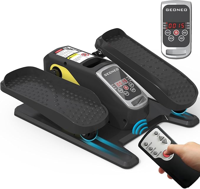 Under Desk Elliptical Machine, Electric Elliptical Exerciser for Senior, Quiet & Small Electric Seated Pedal Exerciser for Home with Monitor, Remote Control & 12 Adjustable Speeds