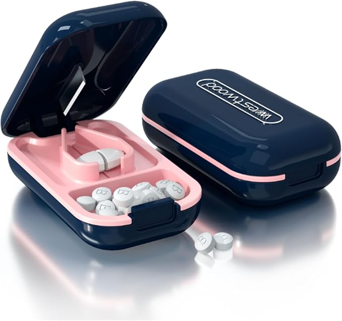 VUFVOID Portable Pill Cutter and Crusher, Small and Large Pill Splitter, Pretty and Portable for Purse Pocket