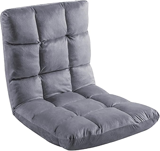 Indoor 5-Position Adjustable Floor Chair with Back Support Folding Padded Gaming Sofa Chair, Lounge Chair for Adults Video Gaming, Perfect for Meditation, Reading QL050-GR