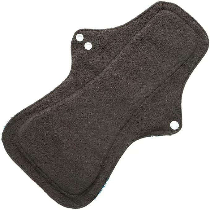 4 pcs Cloth Reusable Sanitary Pads Black and Wet Bag, Washable Cloth Menstrual Pads Panty Liners