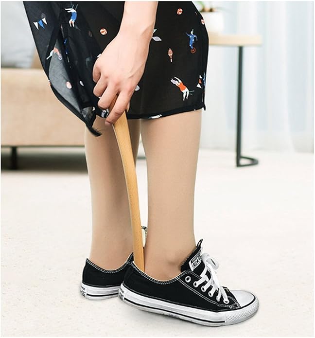 muso wood Shoe Horn Long Handle for Seniors,Wooden Shoehorn for Men, Women, Kids,Pregnancy