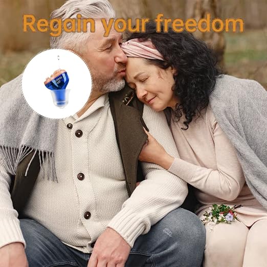 Hearing Aids CIC Hearing Amplifiers for Seniors Battery Operated | Hearing Aid Mini Sound Enhancer Listening Amplifiers to Assist Hearing(Red&Blue)