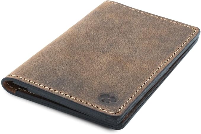 Leather Passport Holder for Men | Made in USA | 3.5" x 5.5" Field Notes Cover | Bootlegger Brown