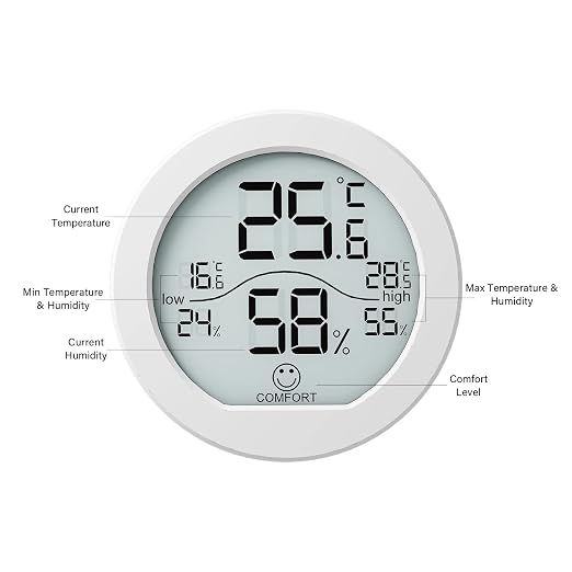 Indoor Digital Hygrometer Thermometer for Room Temperature Humidity Meter | SECRUI Thermometer Accuracy Calibration LCD Temperature Sensor with Maximum and Minimum Records,2 Pack