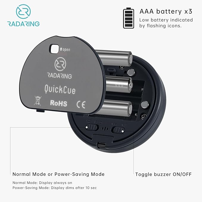 Stell Gray Quick Que Kitchen Timers, Visual timers Large LED Display Magnetic Countdown Countup Timer for Classroom Cooking Fitness Baking Studying Teaching, Easy for Kids and Seniors (Steel Gray)