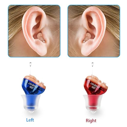Hearing Aids CIC Hearing Amplifiers for Seniors Battery Operated | Hearing Aid Mini Sound Enhancer Listening Amplifiers to Assist Hearing(Red&Blue)