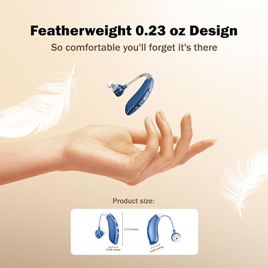 Hearing Aids for Seniors, Rechargeable Hearing Aids for Seniors with 80H Battery Life, Hearing Aid Pair, Noise Reduction DSP Chip, 4 Listening Modes, BTE Hearing Aids for Severe Hearing Loss