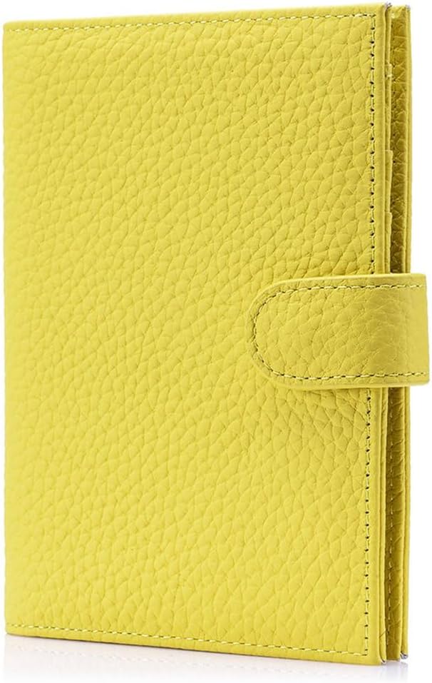 RFID Blocking Travel Wallet for Women, Leather Passport Holder | Slim Passport Holder for Travel Womens with Card Slots, Coin Pocket, Gift Box, Genuine Leather Passport Cover Lemon Yellow