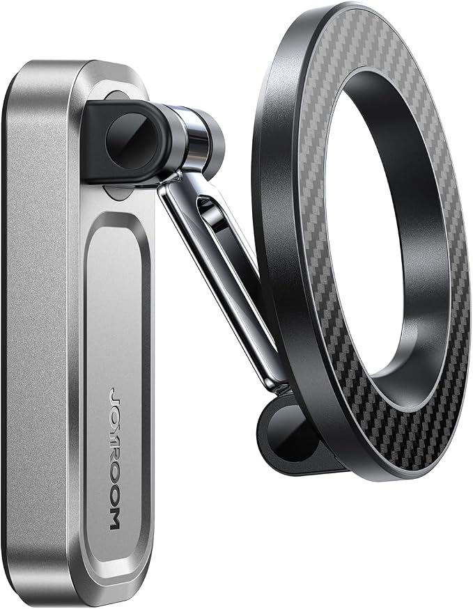 JOYROOM Upgraded Double-Fold Magnetic Golf Cart Phone Holder | Golf Gifts for Men Him Golfers dad, 2026 Golf Cart Accessories Compatible with MagSafe iPhone 17-12 for Club Car, Silver
