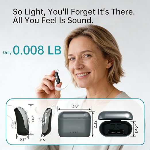 16-Channel OTC Hearing Aids for Seniors & Adults | Rechargeable, Comfort-Fit Design with Advanced Noise Cancellation for Clear Sound