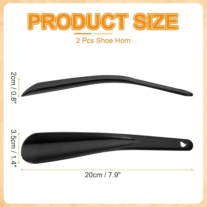 HARFINGTON Shoe Horn Plastic Straight Handle Shoe Helper Metal Shoehorns for Women Men Seniors Boots