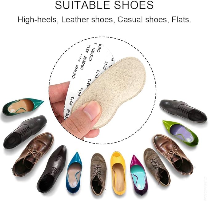 Dr. Foot’s Heel Grips for Men and Women, Self-Adhesive Heel Cushion Inserts Prevent Heel Slipping, Rubbing, Blisters, Foot Pain, and Improve Shoe Fit (Multicolor - 4 Pairs)