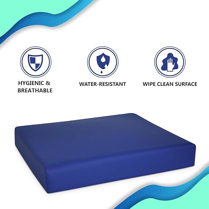 NYOrtho Gel Wheelchair Cushion - Gel-Infused Memory Foam Cooling Comfort - Non-Slip, Water-Resistant Seat Cushion for Long Sitting - Ideal for Wheelchairs - Gel Pad 18" x 16" x 3" - Made in USA