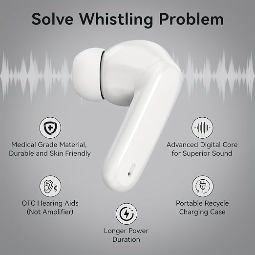 Blue Deer Hearing Aids with Bluetooth Hearing Aids for Seniors Rechargeable | OTC Hearing Aids Digital for Women App Control Noise Cancelling Sound Enhancement Portable Charging Case Clear Daily Audio