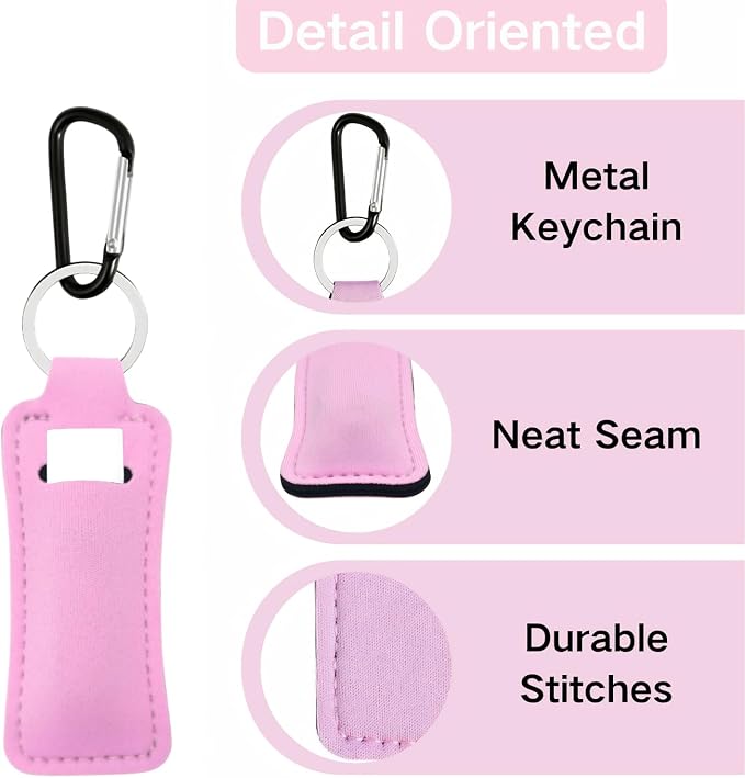 Chapstick Holder Key Chain Lipstick Holder Lip Balm Holder Keychain | Stocking Stuffers Gift, Compatible with Chapstick, Lip Balm and Lipstick, Bag Charm Accessories, Gifts for Women Friend