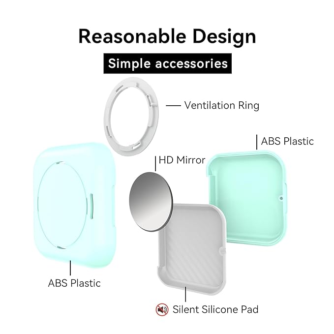 HEMILAB® Retainer Case, Slim Aligner Case with Vent Holes, Compatible with Invisalign, Mouth Guard Case with Mirror, Cute Orthodontic Retainer Case with Retainer Removal Tool and Brush, MintGreen