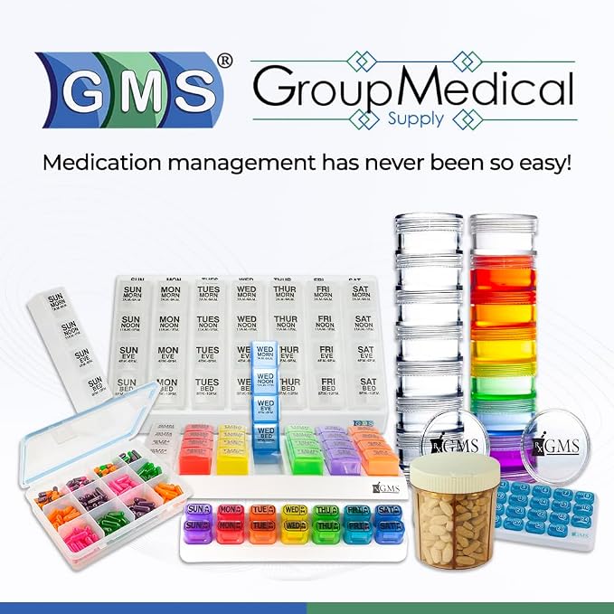 GMS Squeezable Pocket Pill Case - Small, Lightweight Pill Organizer Ideal for Travel - Holds Medicines Securely - Sturdy Design with Easy Fuss-Free Access - Pocket Sized & Discreet