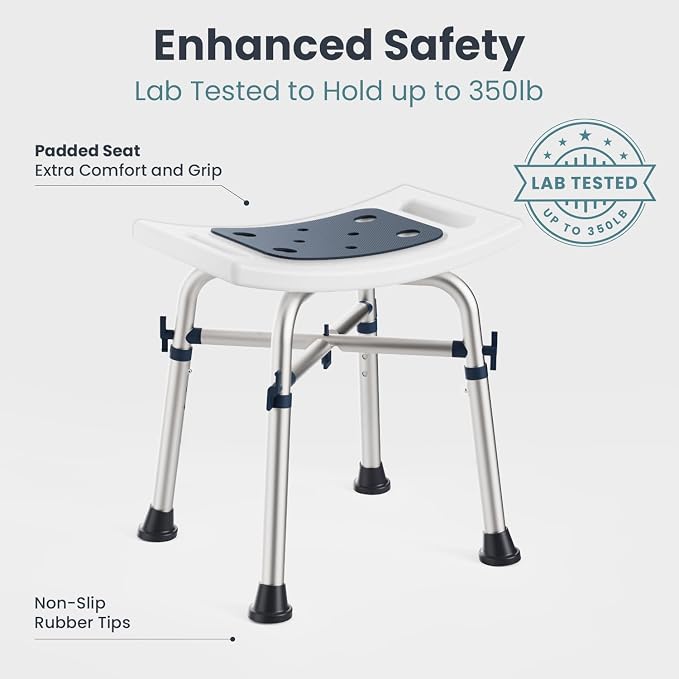 PELEGON® Shower Chair for Inside Shower (300 lb) - Adjustable Height Shower Stool - Shower Seats for Adults, Bath Stools for Shower to Sit, Shower Chair, Shower Stools for Adults Sitting - Teal