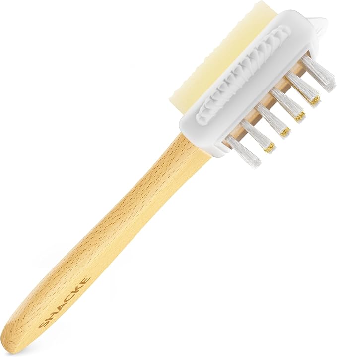 Suede Brush with Top Eraser – Suede & Nubuck Cleaner for Shoes | Suede Eraser Rubs Out Dry Stains & Scuffs - Brush Restores the Nap — The 2-Step Suede Shoe Cleaner for Boots, Purses, Jackets