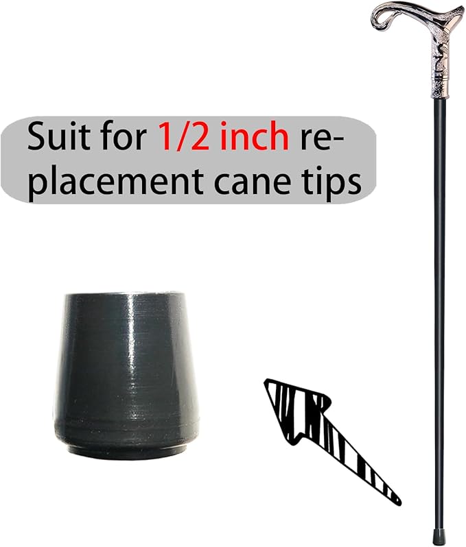 Walking Cane for Men & Women & Seniors - 36.5 Inch Heavy Duty 500+ lbs Capacity, Ergonomic Handle, Decorative & Ornate Design, Gothic & Goth Elegant Matte Black & Gold Artistry, Metal Cane