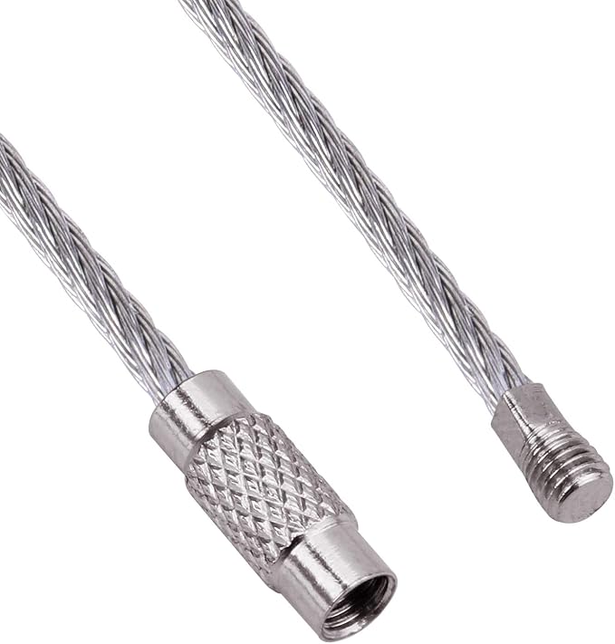 Wisdompro Wire Keychain Cable, 4.3/6.3 Inch Stainless Steel Wire Keyrings | Heavy Duty Wire Key Rings Metal Wire Cable Key Chain Loop for Luggage Tags, Keys, Crafts and ID Tags