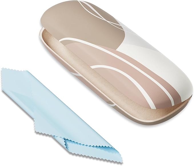 Eyeglasses Case, Portable Hard Shell Protective Case for Glasses, Eyeglass Holder Box for Women with Cleaning Cloth