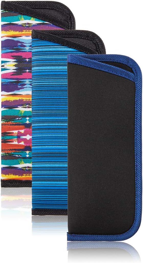 TRIUMPH VISION 3 Pack Reading Glasses Pouch Soft Case Eyeglass Sleeve Slim | Alternative to Bulky Case in bag, Lightweight Lined Padded Protect Optical lens Slip in, Cute Pattern Portable for Daily Use