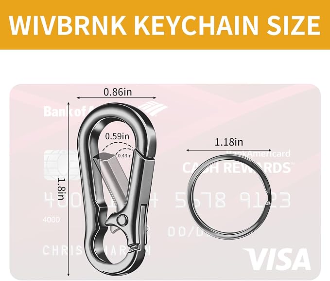 4 Pack Keychain, Metal Key Chain, Sturdy Key Ring, Key Rings Key Organizer Keychain Clip Key Chains for Men Women