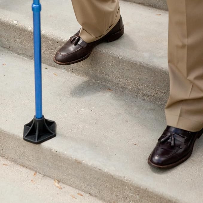 StrongArm Comfort Cane + Self Standing Lightweight Adjustable Walking Cane for Men & Women + Ergonomic Forearm Grip Stabilizes Wrist & Provides Extra Support & Stability (Self Standing Base)