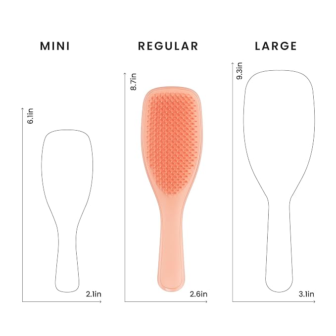 Tangle Teezer Ultimate Detangler Brush, Straight to Wavy, Apricot | Patented two-tier, regular-flex teeth reduce breakage & split ends on wet or dry hair; Shower-friendly hairbrush for all ages