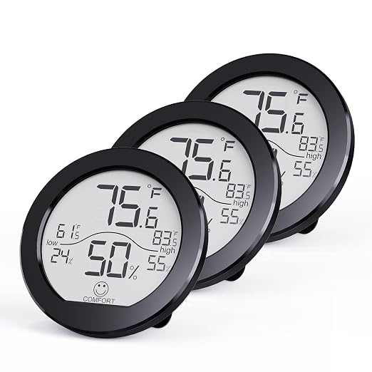 Indoor Digital Hygrometer Thermometer for Room Temperature Humidity Meter | SECRUI Thermometer Accuracy Calibration LCD Temperature Sensor with Maximum and Minimum Records,3 Pack