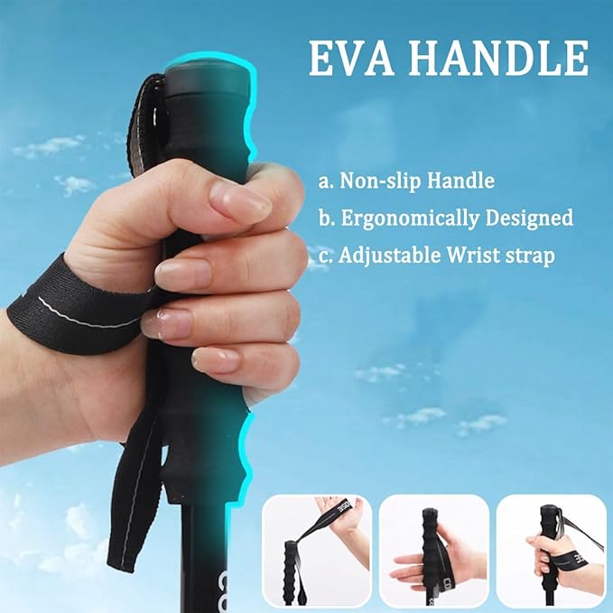 FireHiking Telescopic Hiking Poles 2 Pack Lightweight Walking Trekking Poles Adjustable Hiking Sticks for Women, Men, Seniors