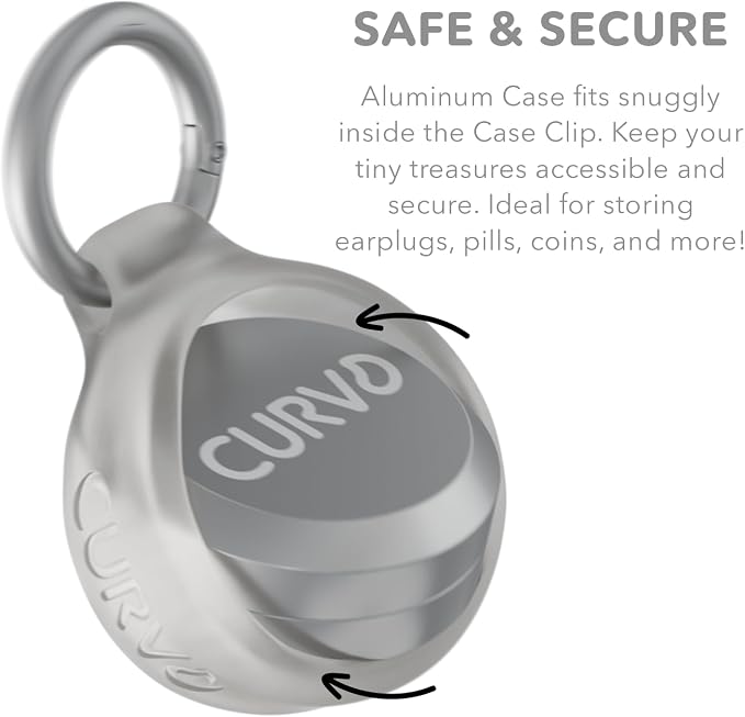 CURVD Premium Carrying Case Durable Travel Keychain Container, Medicine Pill Organizer, Travel Pill Box, Small Waterproof Holder for Pills, Earplugs, Compatible with Loop, Vibes & Eargasm (Pack of 2)