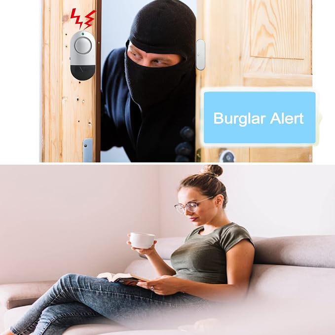 Window Alarm Sensors, Door Alarms for Home Security Loud, 120DB Pool Window and Door Alarms for Kids Safety (10 Pack)