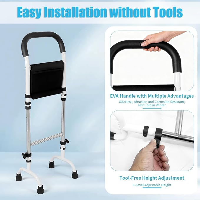 Stand Assist(White)-Mobility Standing Aid Rail for Couch, Chair, Bedside, Toilet. Assistance Handle for People with Limited Mobility