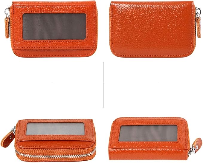 Women's RFID Blocking 12 Slots Credit Card Holder Leather Accordion Wallet