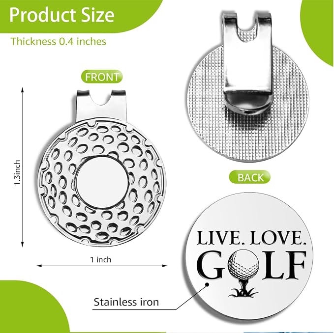 Funny Golf Ball Markers with Hat Clip, Men Golf Accessories, Birthday Retirement Golf Gifts for Dad, Husband, Grandpa, Golf Lover